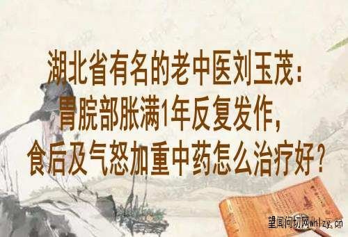 湖北省有名的老中医刘玉茂：胃脘部胀满1年反复发作，食后及气怒加重中药怎么治疗好？